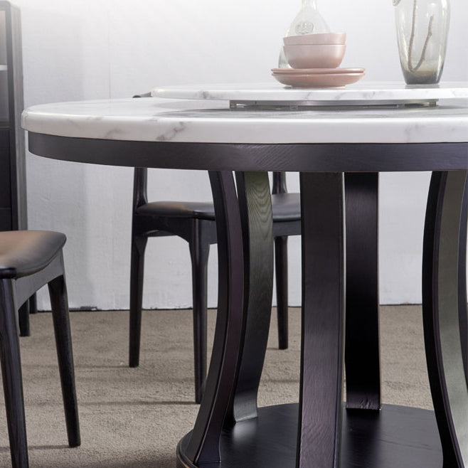 Mesa de comedor estándar moderna Mesa de comedor redonda de mármol con base de pedestal
