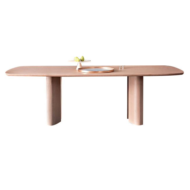 Rechteck minimalistische Esstisch Massivholz fester Tisch mit 4 Beinen