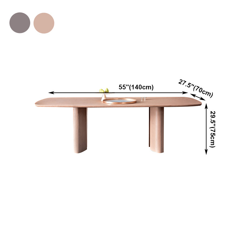 Rechteck minimalistische Esstisch Massivholz fester Tisch mit 4 Beinen