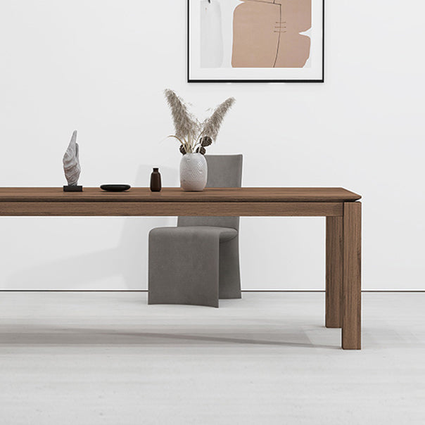 Wood Dining Table Rectangle Modern Table with 4 Legs for Restaurant