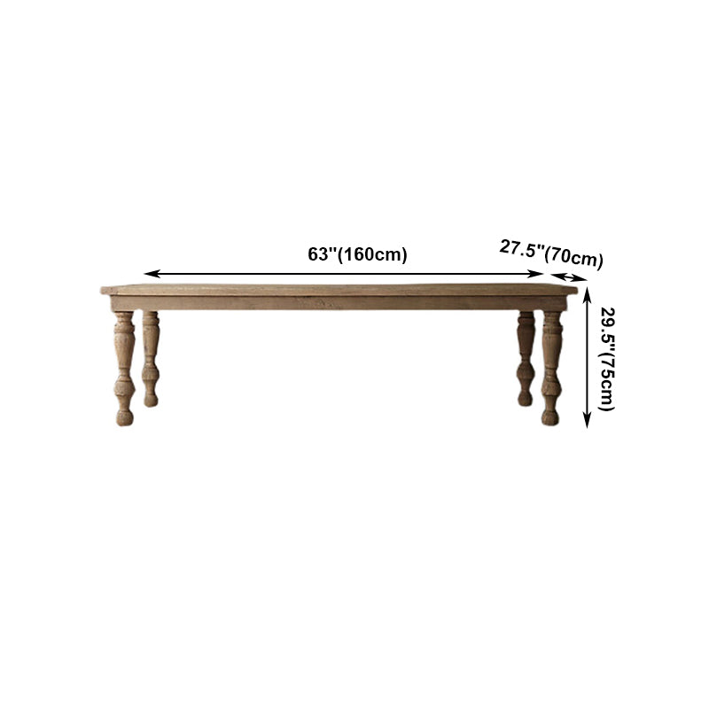 Mesa de comedor rectangular de madera de pino moderna con 4 patas para restaurante