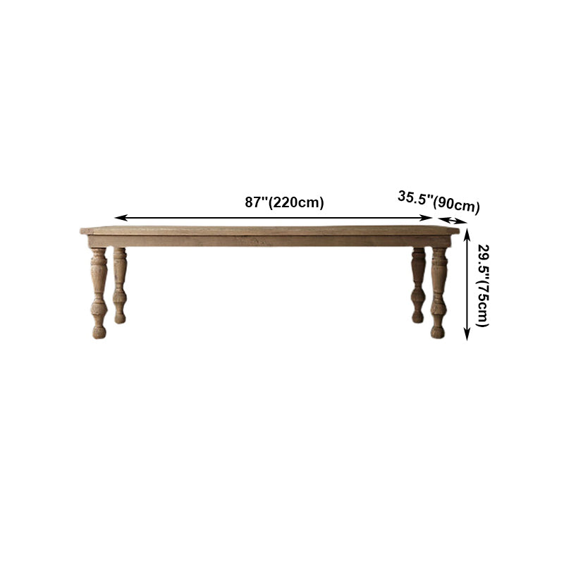 Mesa de comedor rectangular de madera de pino moderna con 4 patas para restaurante