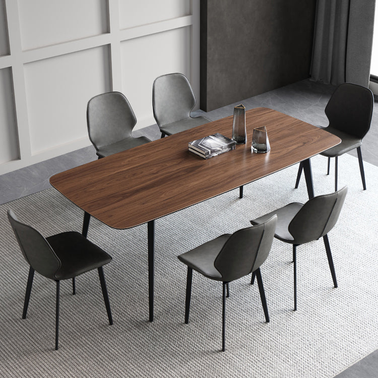 Mesa industrial de piedra sinterizada para restaurante, mesa de comedor rectangular con 4 patas de metal
