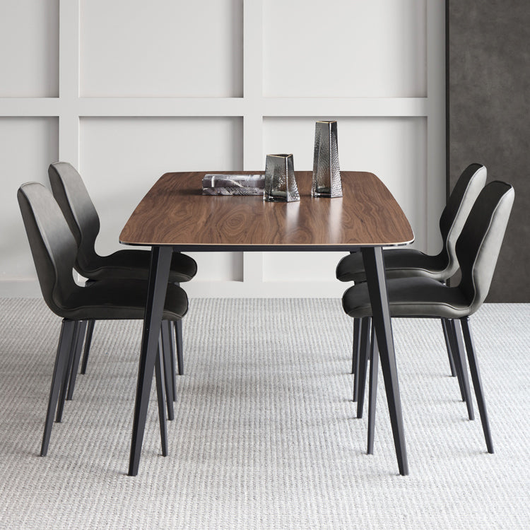 Mesa industrial de piedra sinterizada para restaurante, mesa de comedor rectangular con 4 patas de metal