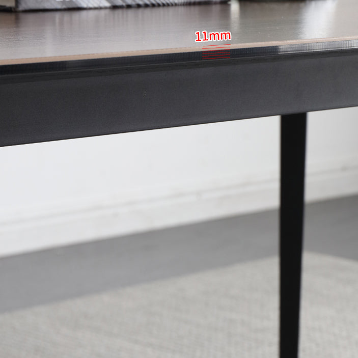 Mesa industrial de piedra sinterizada para restaurante, mesa de comedor rectangular con 4 patas de metal