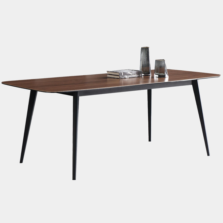 Mesa industrial de piedra sinterizada para restaurante, mesa de comedor rectangular con 4 patas de metal