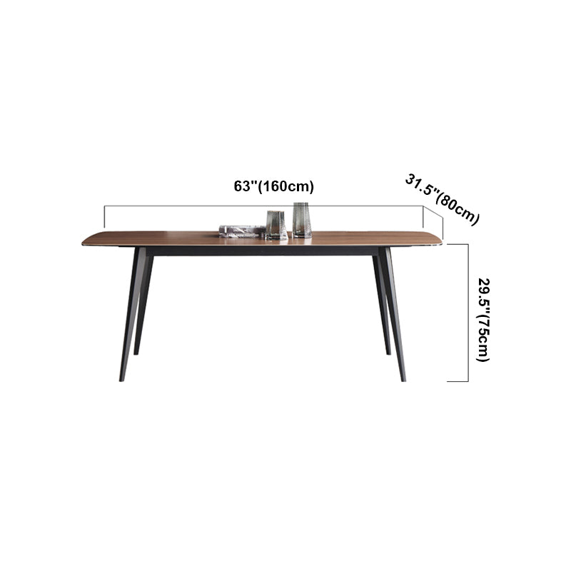 Mesa industrial de piedra sinterizada para restaurante, mesa de comedor rectangular con 4 patas de metal
