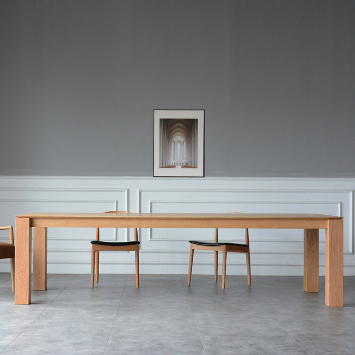 Mesa de comedor rectangular Mesa fija moderna de madera maciza con 4 patas