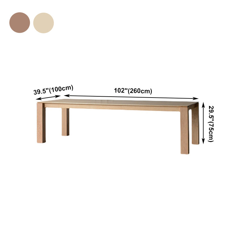 Mesa de comedor rectangular Mesa fija moderna de madera maciza con 4 patas