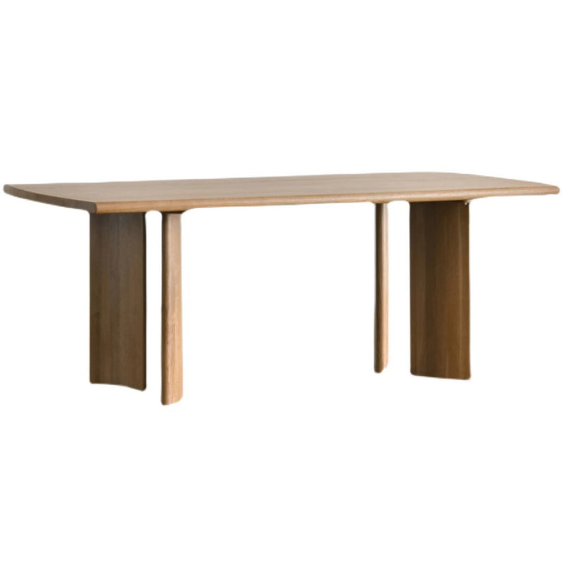 Bois massif 4 jambes Table moderne Rectangle Tablette de dinette fixe