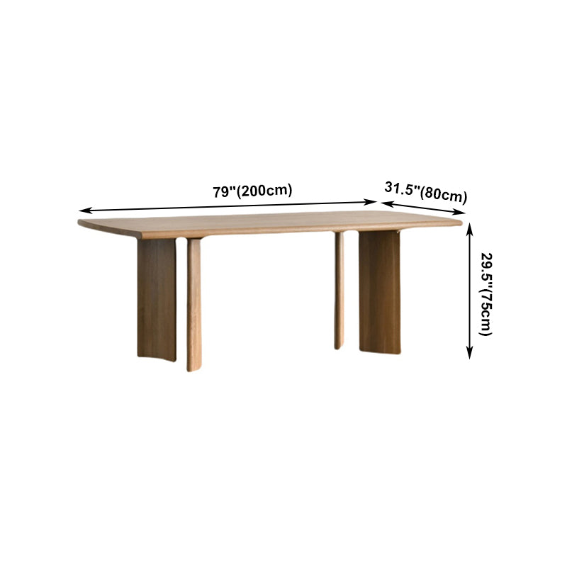 Bois massif 4 jambes Table moderne Rectangle Tablette de dinette fixe