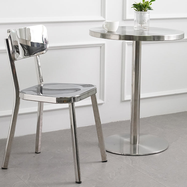 Chaise latérale de salle à manger en métal moderne, chaise sans bras à dossier ouvert pour restaurant