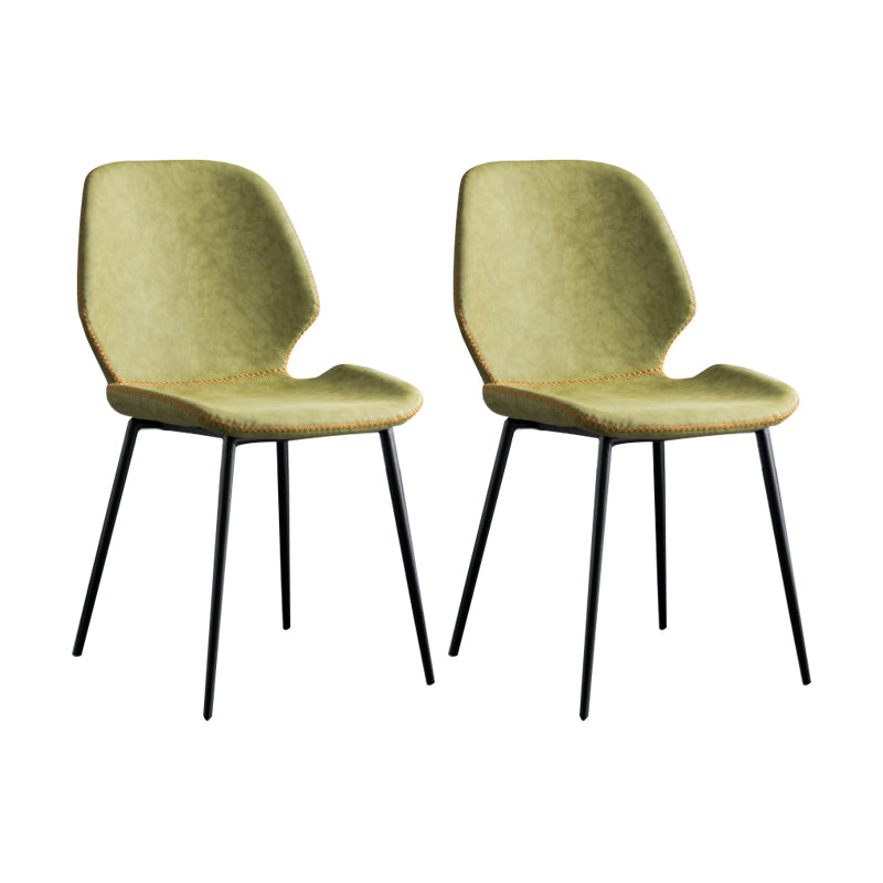 Silla lateral de comedor de metal moderno, respaldo sólido, silla sin brazos para uso en restaurantes