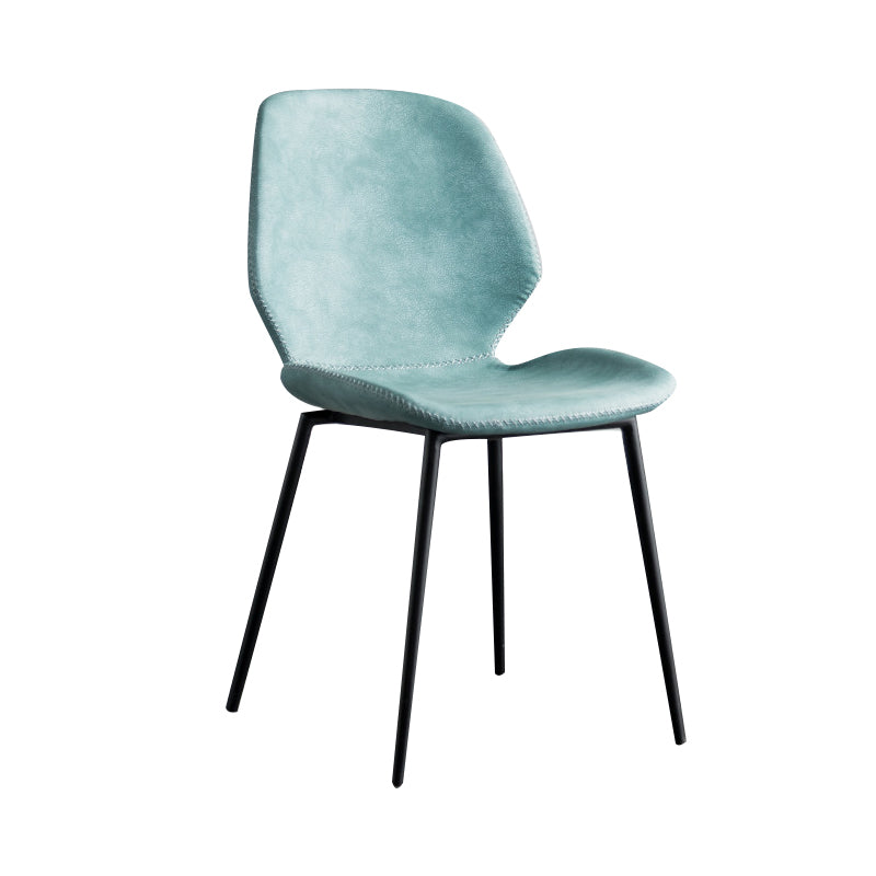 Silla lateral de comedor de metal moderno, respaldo sólido, silla sin brazos para uso en restaurantes