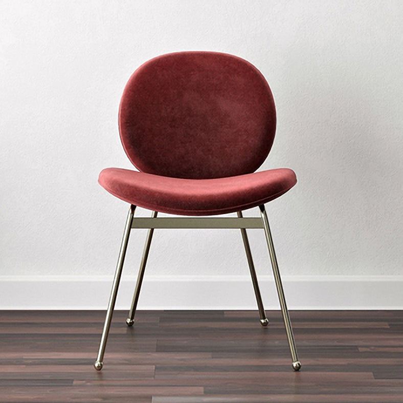 Sedia da pranzo in tessuto di lino dal design minimalista Sedie con schienale solido senza braccioli per la casa