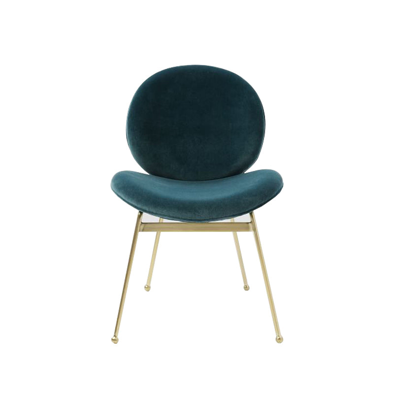 Silla de comedor de tela de lino de diseño minimalista, sillas con respaldo sólido sin brazos para el hogar