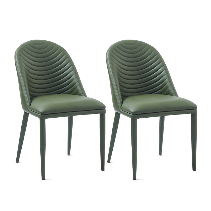 Sedie laterali posteriori solide senza braccioli di design contemporaneo Sedie da pranzo in pelle per la casa