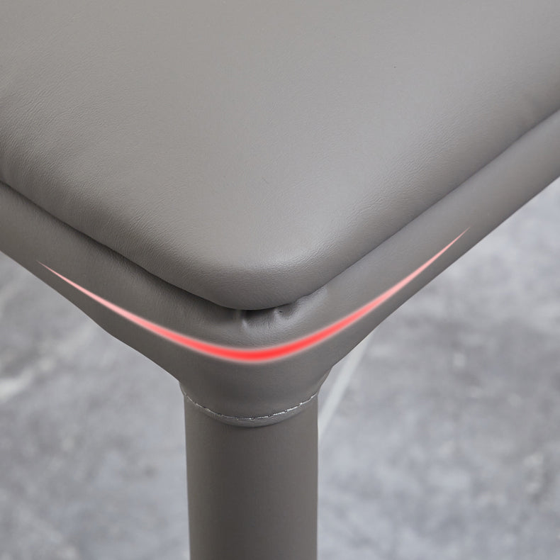 Sillas laterales sólidas sin brazos de diseño contemporáneo, sillas de comedor de cuero para el hogar