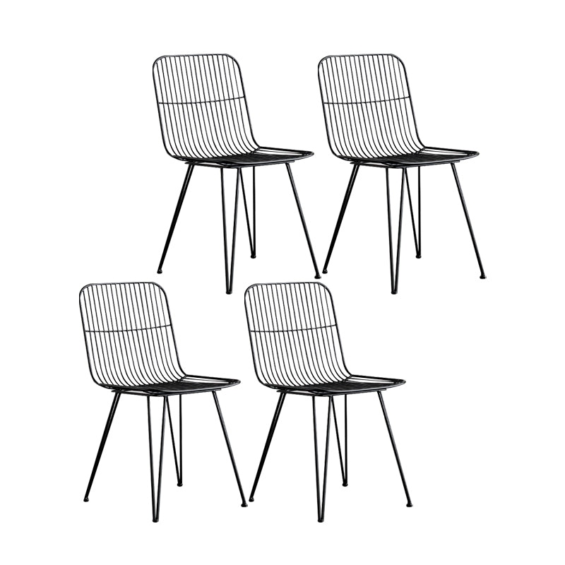 Silla lateral de comedor con respaldo abierto de diseño contemporáneo, sillas laterales de comedor sin brazos