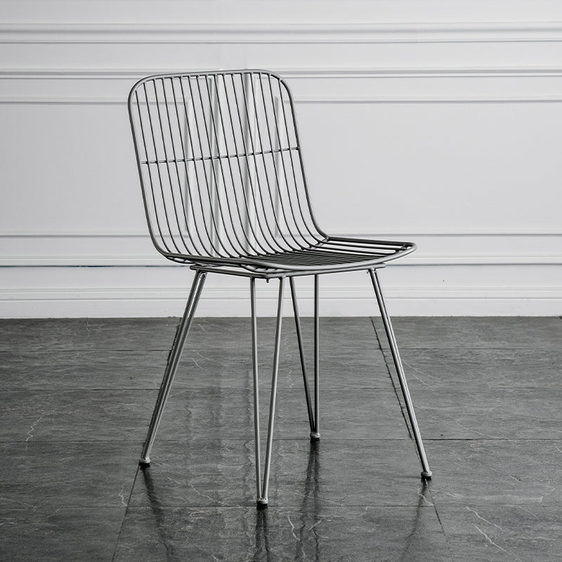 Silla lateral de comedor con respaldo abierto de diseño contemporáneo, sillas laterales de comedor sin brazos