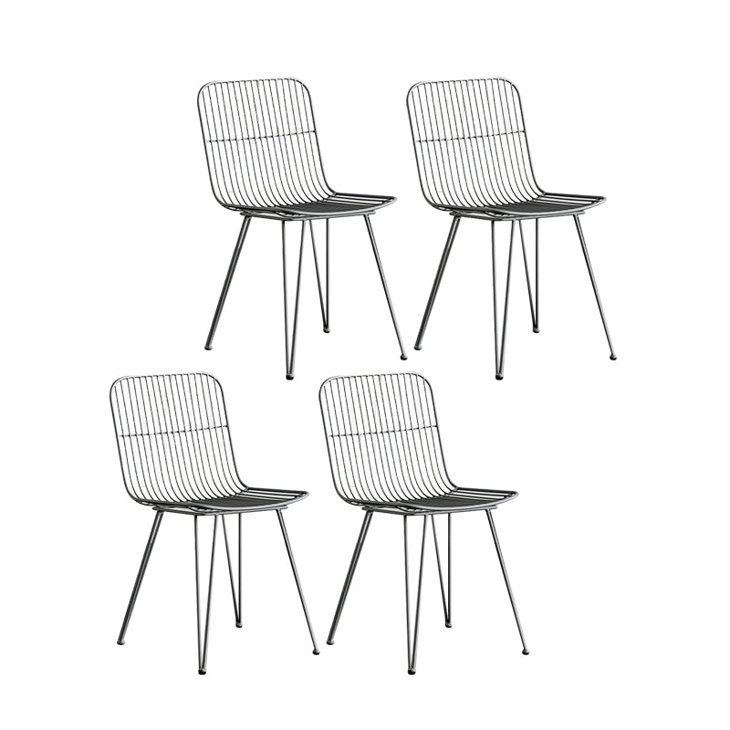 Silla lateral de comedor con respaldo abierto de diseño contemporáneo, sillas laterales de comedor sin brazos