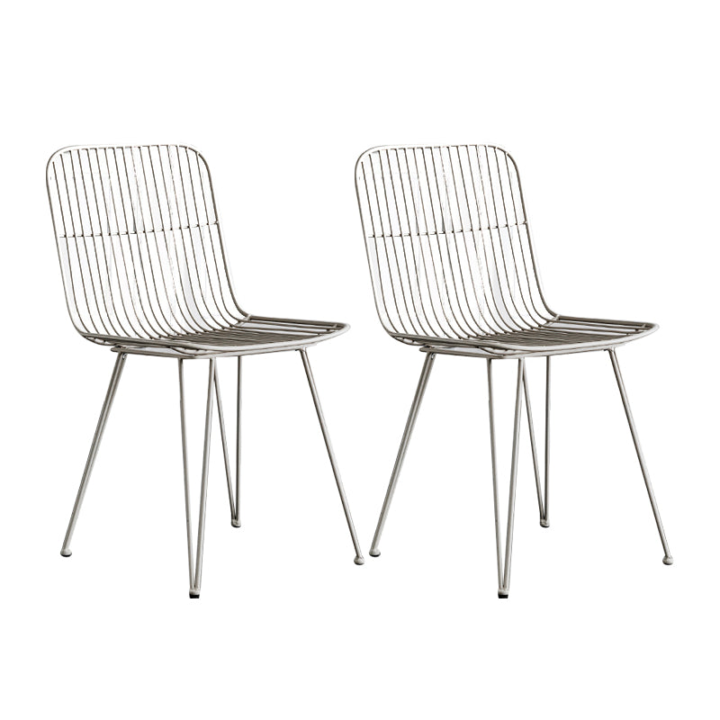 Silla lateral de comedor con respaldo abierto de diseño contemporáneo, sillas laterales de comedor sin brazos