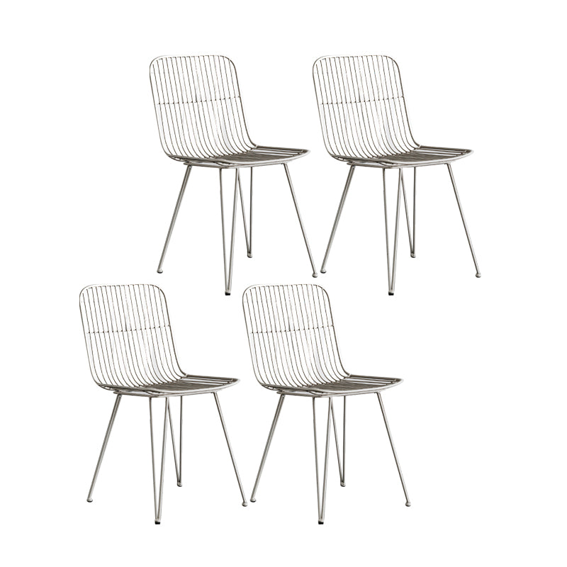Silla lateral de comedor con respaldo abierto de diseño contemporáneo, sillas laterales de comedor sin brazos