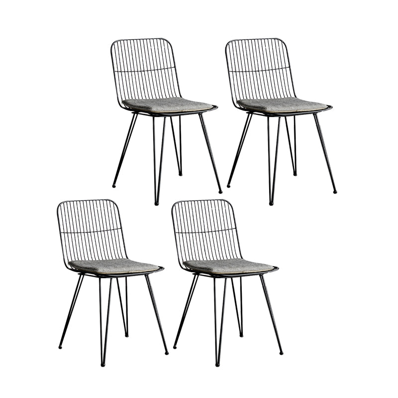 Silla lateral de comedor con respaldo abierto de diseño contemporáneo, sillas laterales de comedor sin brazos
