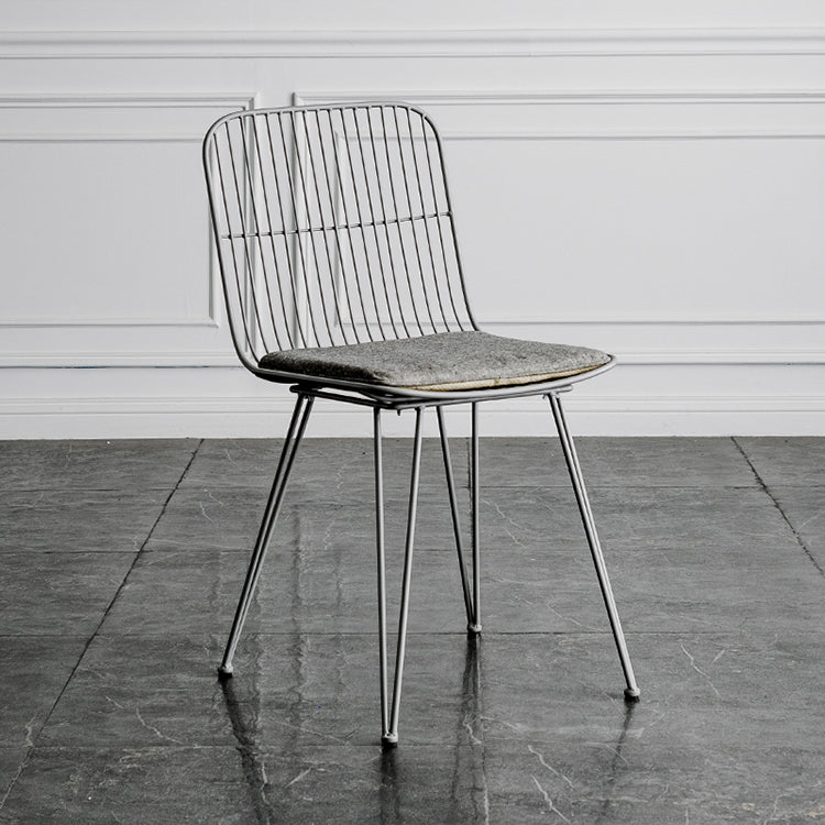 Silla lateral de comedor con respaldo abierto de diseño contemporáneo, sillas laterales de comedor sin brazos