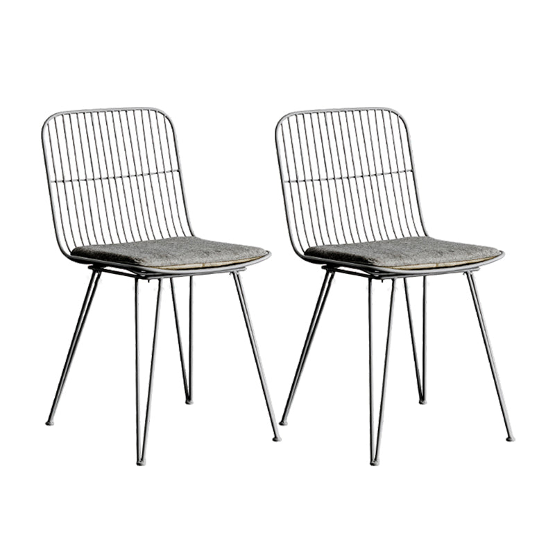 Silla lateral de comedor con respaldo abierto de diseño contemporáneo, sillas laterales de comedor sin brazos