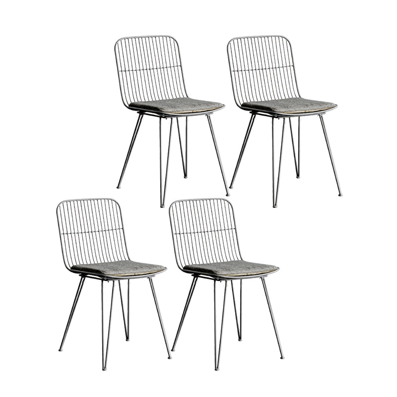 Silla lateral de comedor con respaldo abierto de diseño contemporáneo, sillas laterales de comedor sin brazos