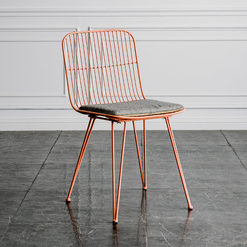 Silla lateral de comedor con respaldo abierto de diseño contemporáneo, sillas laterales de comedor sin brazos