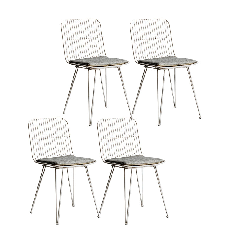 Silla lateral de comedor con respaldo abierto de diseño contemporáneo, sillas laterales de comedor sin brazos