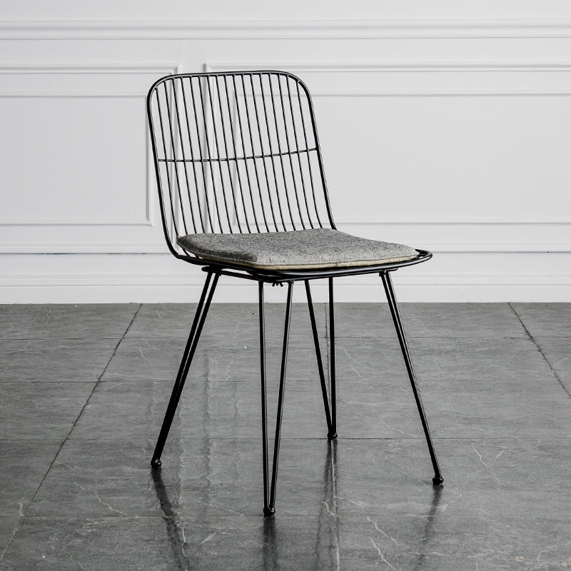 Silla lateral de comedor con respaldo abierto de diseño contemporáneo, sillas laterales de comedor sin brazos