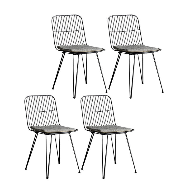 Silla lateral de comedor con respaldo abierto de diseño contemporáneo, sillas laterales de comedor sin brazos