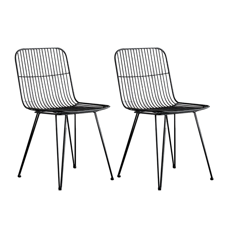Silla lateral de comedor con respaldo abierto de diseño contemporáneo, sillas laterales de comedor sin brazos