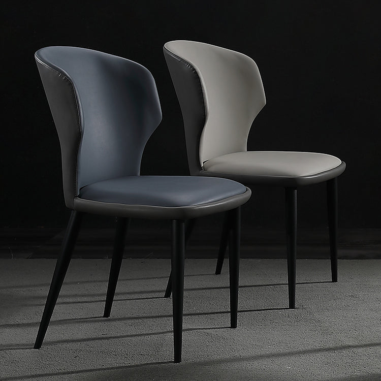 Modern Leather Dining Room Chair Wingback Armless Chair for Restaurant Use