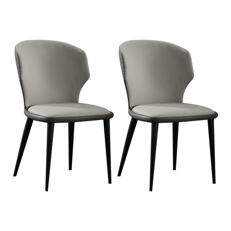 Modern Leather Dining Room Chair Wingback Armless Chair for Restaurant Use