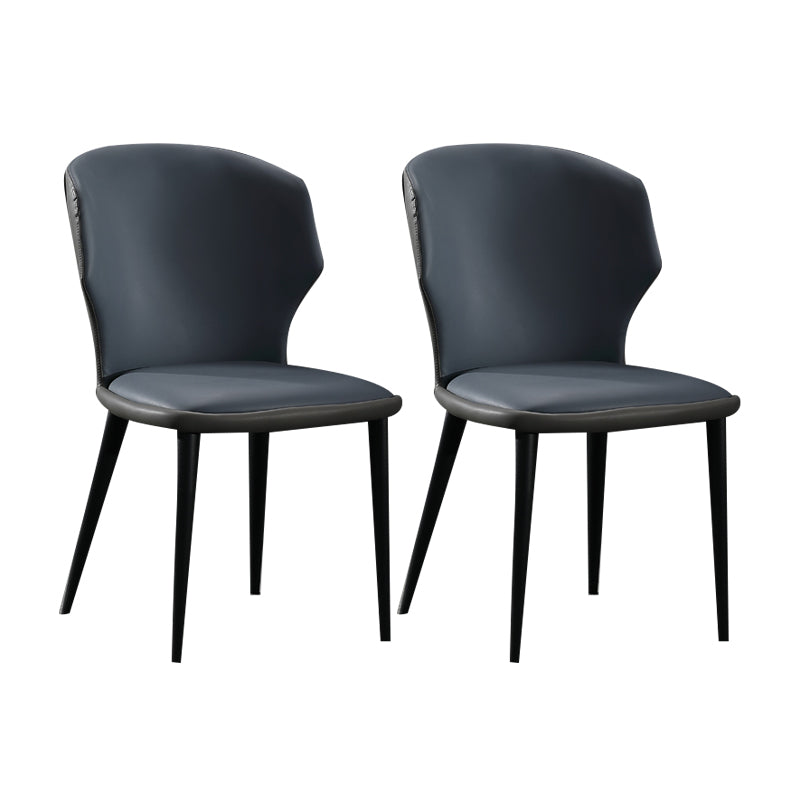 Modern Leather Dining Room Chair Wingback Armless Chair for Restaurant Use