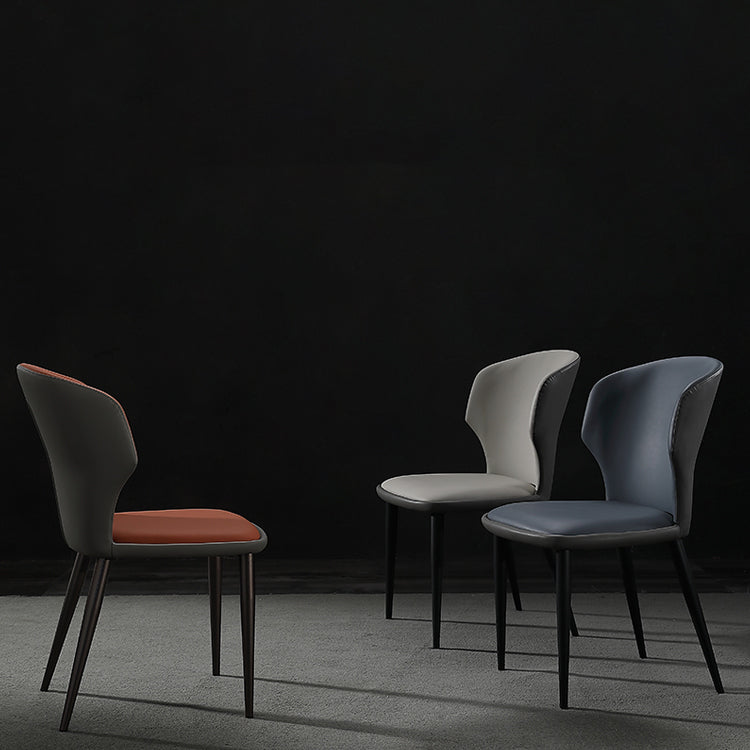 Modern Leather Dining Room Chair Wingback Armless Chair for Restaurant Use