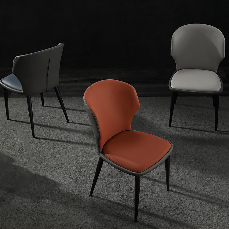 Modern Leather Dining Room Chair Wingback Armless Chair for Restaurant Use