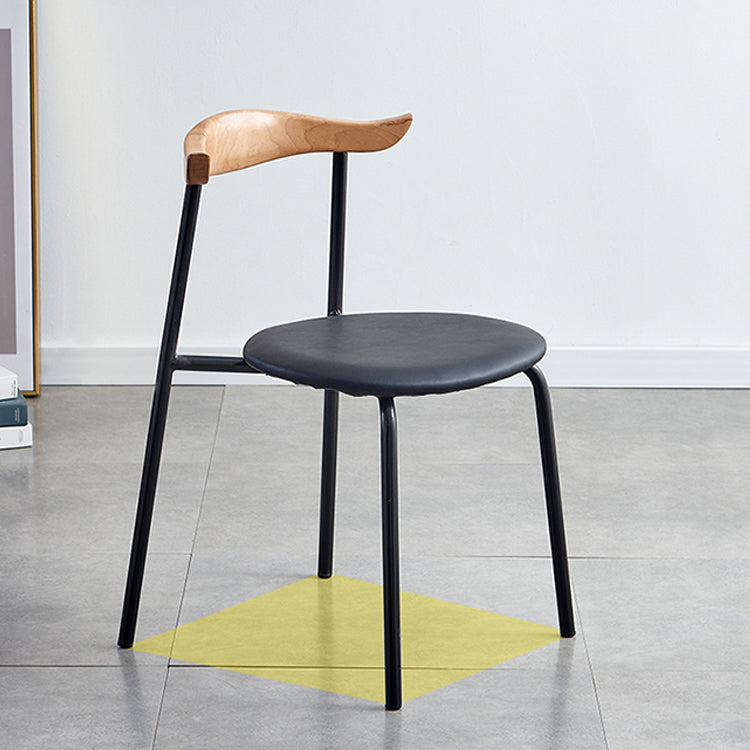 Sillas laterales de comedor con respaldo abierto de diseño contemporáneo, sillas de comedor de cuero para el hogar