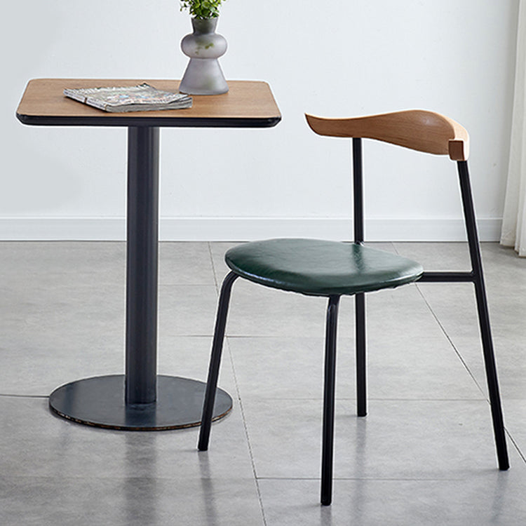 Sillas laterales de comedor con respaldo abierto de diseño contemporáneo, sillas de comedor de cuero para el hogar