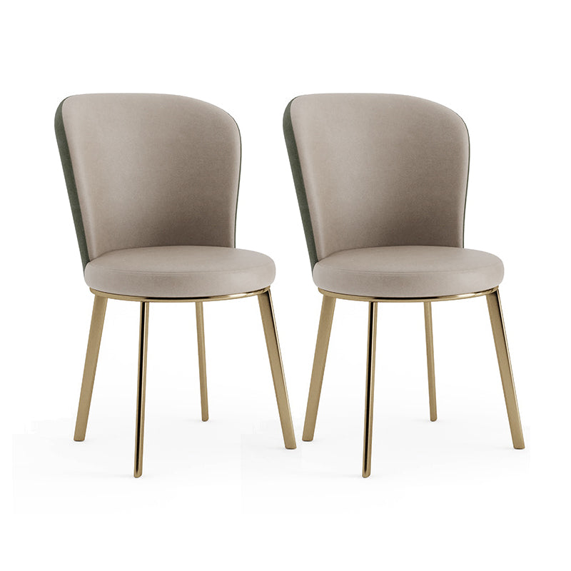 Glam lederen eetkamerstoel Armloze metalen eetkamerstoelen voor thuisgebruik