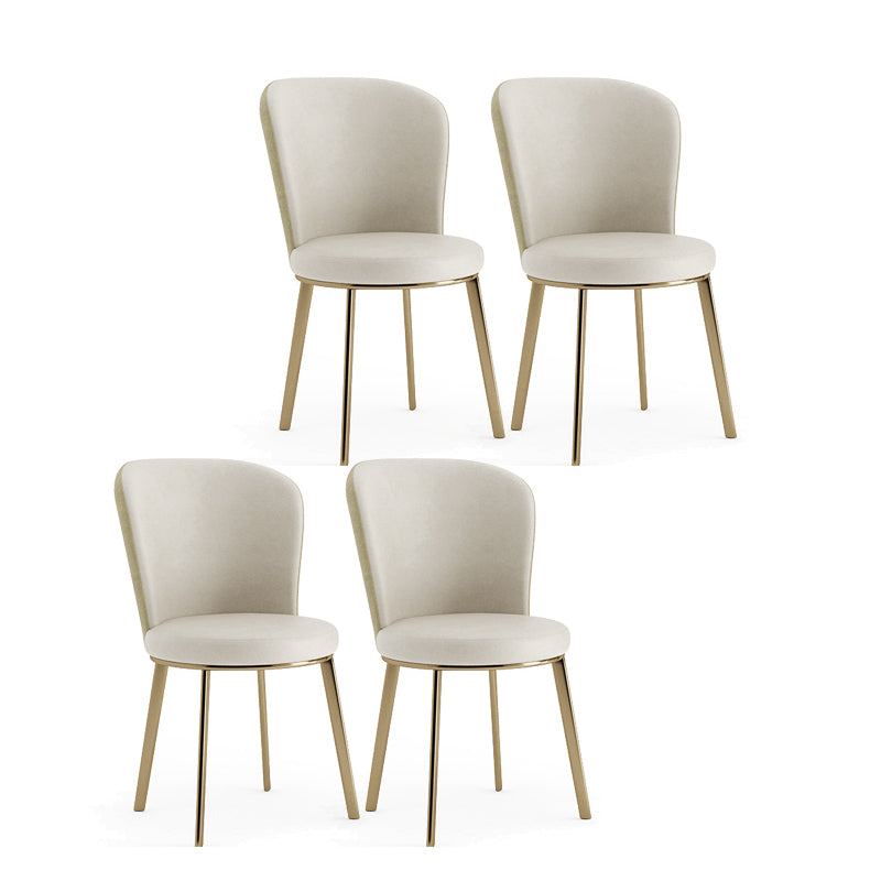 Silla de comedor de cuero Glam, sillas de comedor de metal sin brazos para uso doméstico