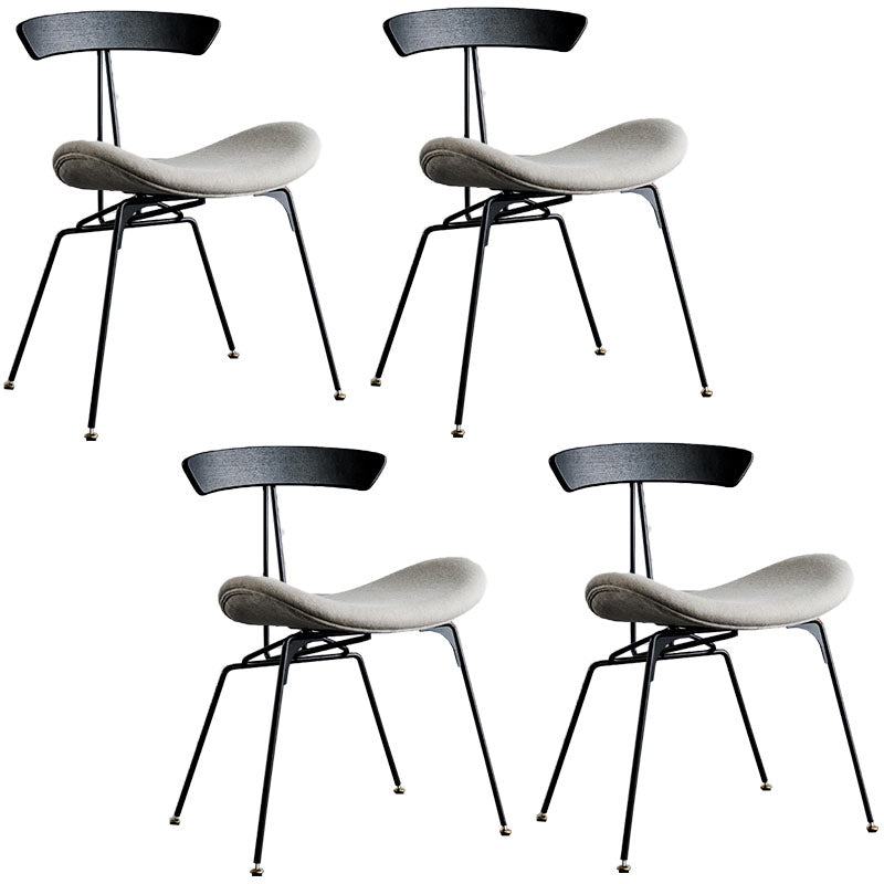 Silla lateral de comedor de metal industrial con respaldo abierto, silla sin brazos para restaurante