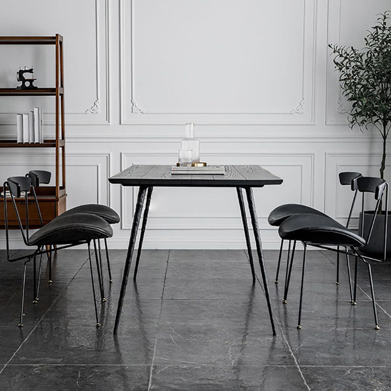 Silla lateral de comedor de metal industrial con respaldo abierto, silla sin brazos para restaurante
