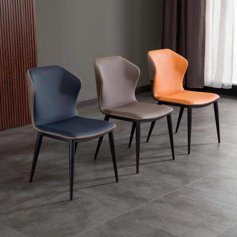 Sillas de comedor de cuero sin brazos del sillón orejero del estilo contemporáneo para el hogar