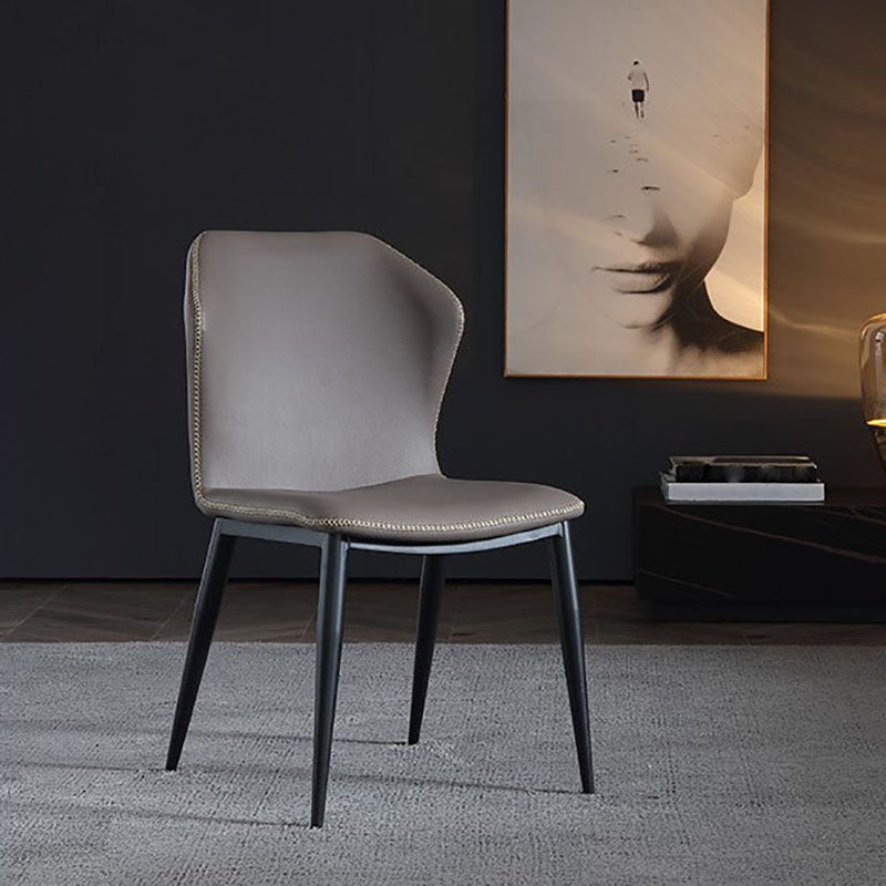Sillas de comedor de cuero sin brazos del sillón orejero del estilo contemporáneo para el hogar