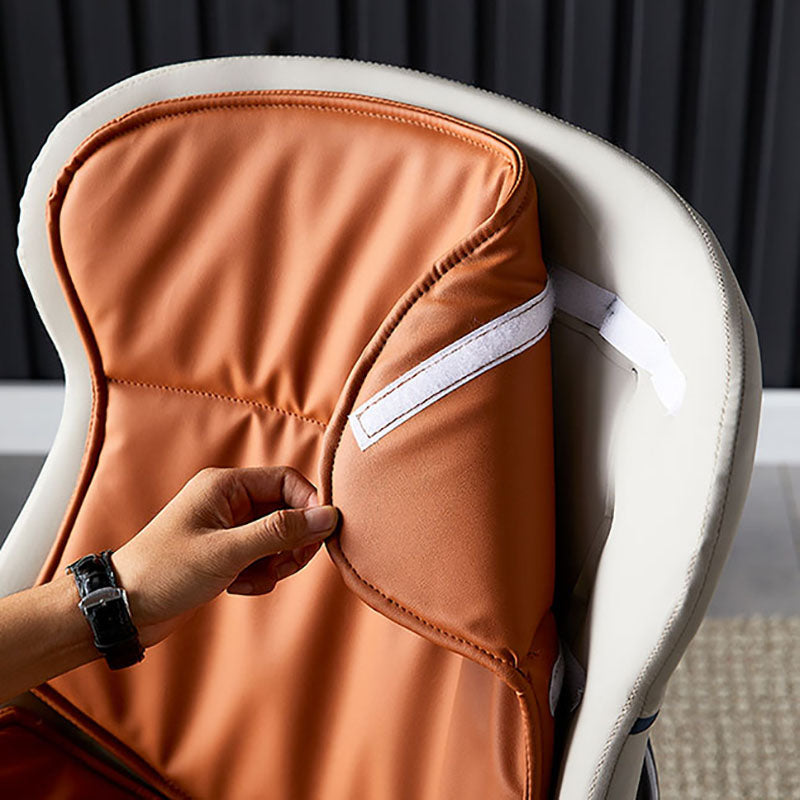 Sillas de comedor de cuero de estilo moderno, respaldo sólido sin brazos, silla lateral de comedor